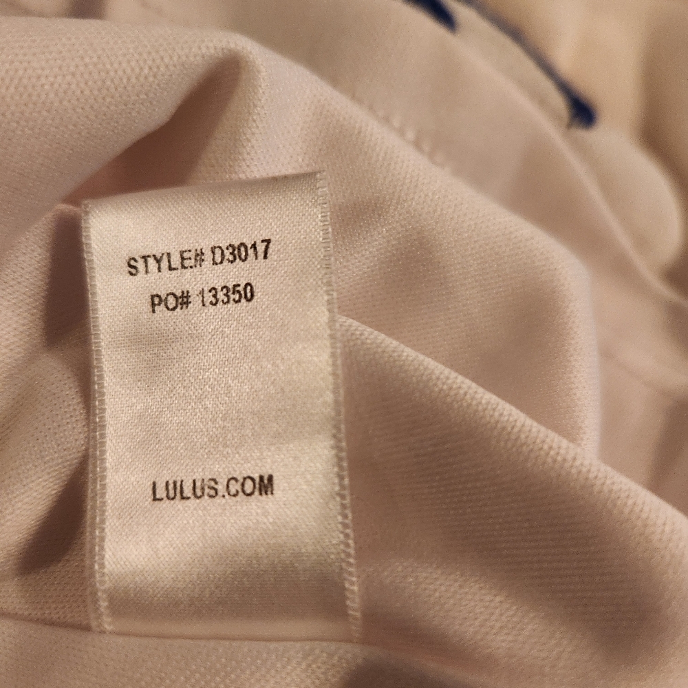 Lulu's Mini Dress, Tale to Tell Blue and Ivory Embroidered Shift, Size XL, Party - Picture 9 of 12